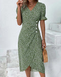 Floral Lace Midi Dress & Sheer Cardigan Set Women's Set