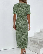 Floral Lace Midi Dress & Sheer Cardigan Set Women's Set
