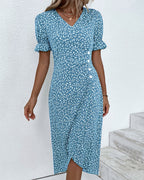 Floral Lace Midi Dress & Sheer Cardigan Set Women's Set