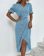 Floral Lace Midi Dress & Sheer Cardigan Set Women's Set