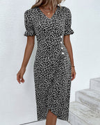 Floral Lace Midi Dress & Sheer Cardigan Set Women's Set