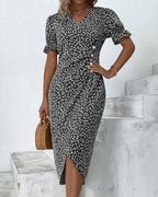 Floral Lace Midi Dress & Sheer Cardigan Set Women's Set