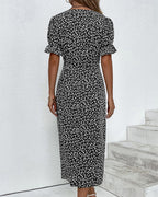 Floral Lace Midi Dress & Sheer Cardigan Set Women's Set
