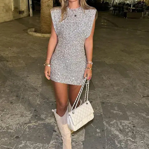 Sparkling Sequin Evening Mini Dress