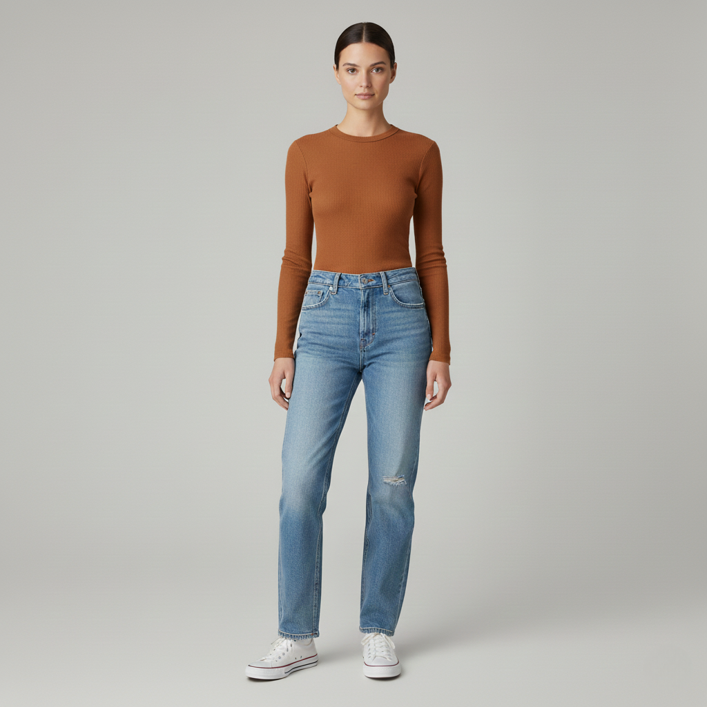 Ribbed Fitted Long Sleeve