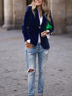 Elegant Velvet Tailored Evening Blazer