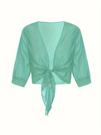 Lightweight Tie-Front Open Blouse