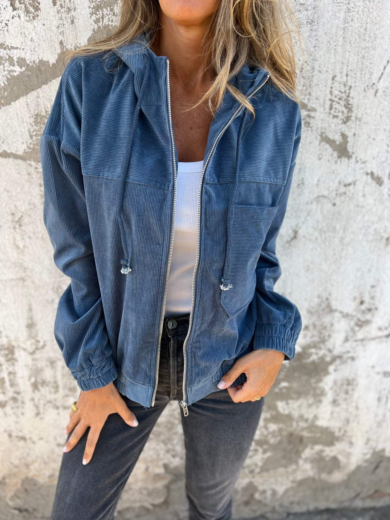 Casual Hooded Zip-Up Bomber Jacket