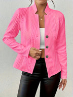 Elegant Long-Sleeve Draped Open Jacket