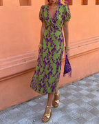 Floral Print Dress with V-neck