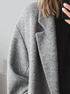 Long Oversized Mixed Wool Coat