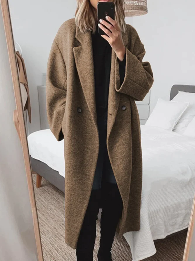 Long Oversized Mixed Wool Coat