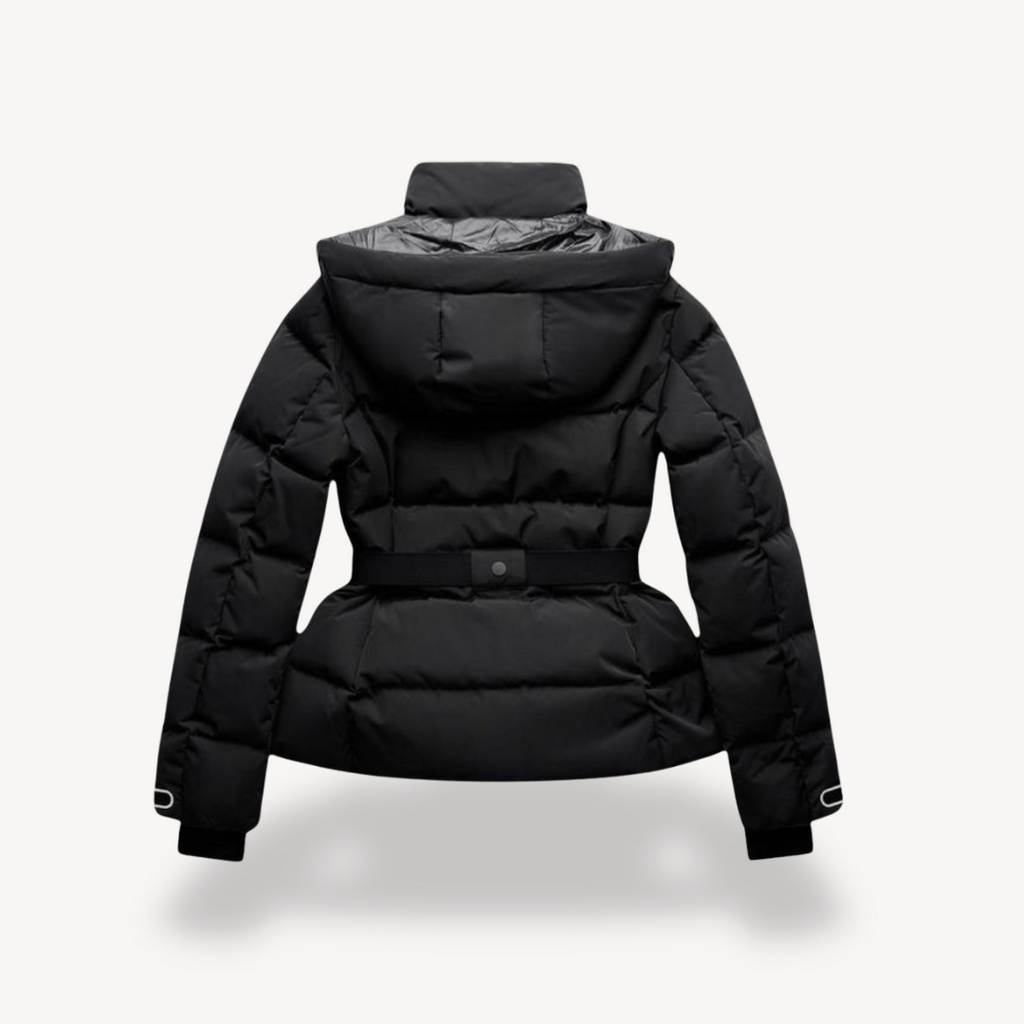 Short Quilted Belted Collared Jacket