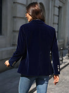 Elegant Velvet Tailored Evening Blazer