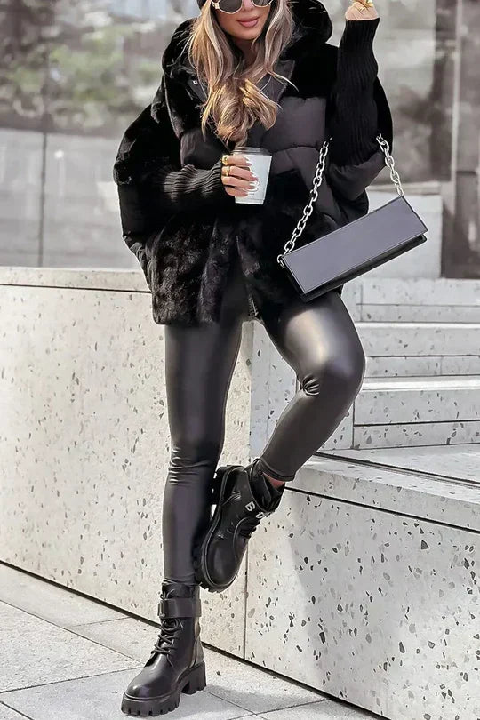 Stylish Padded Faux Fur Jacket