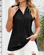 Women's Sleeveless Chiffon Blouse - Relaxed Fit