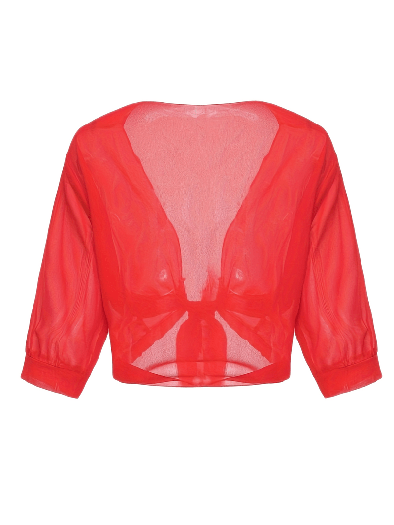 Lightweight Tie-Front Open Blouse