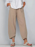 Wide Leg Tulip Hem Trousers High-Waist Women's Pants