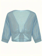 Lightweight Tie-Front Open Blouse