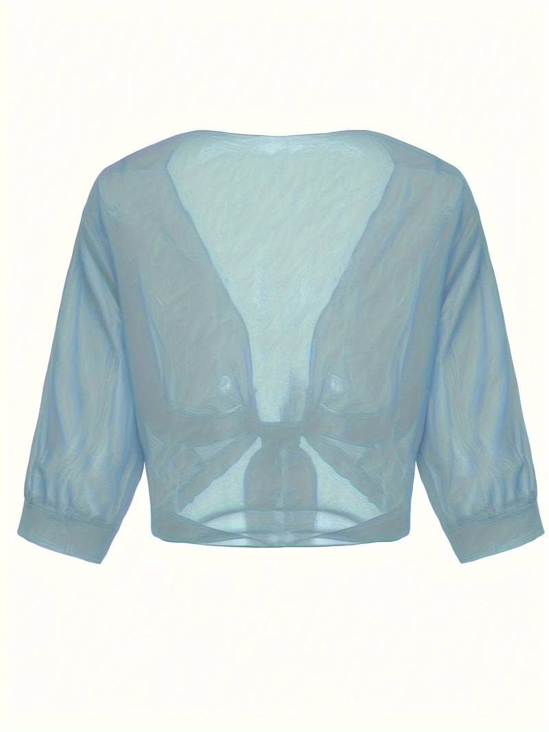 Lightweight Tie-Front Open Blouse
