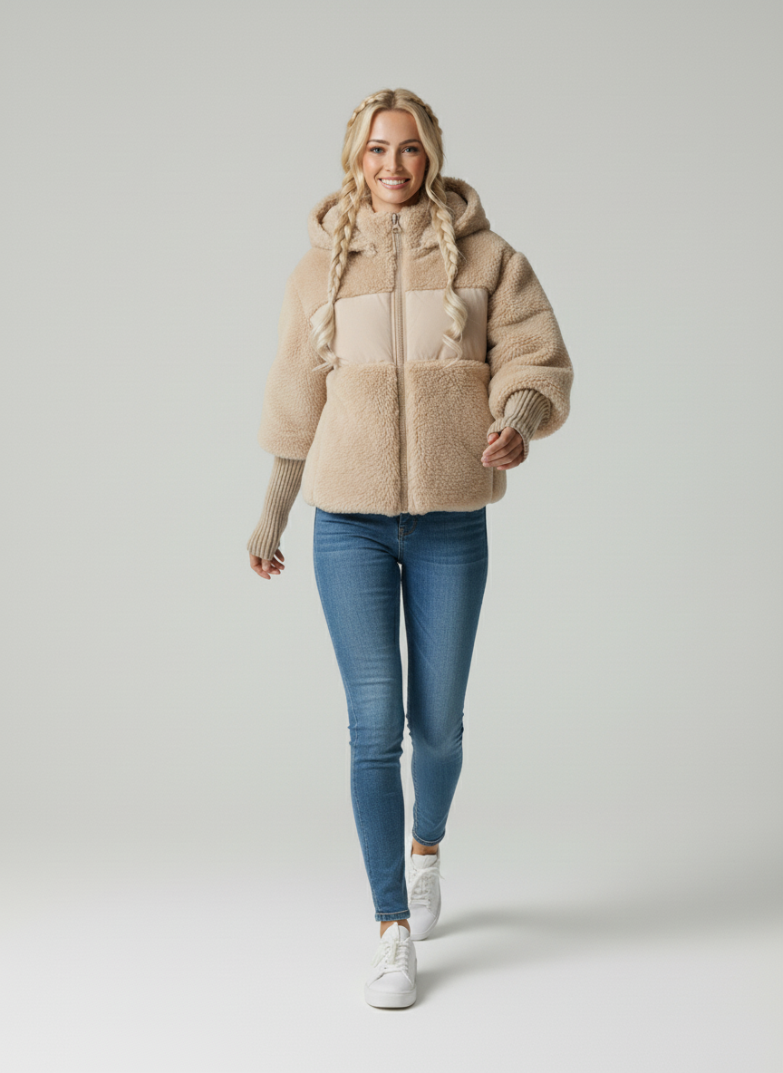 Quilted Knit Cuff Puffer Jacket