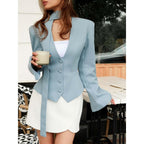 Stylish Women's Blazer With Scarf
