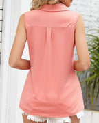 Women's Sleeveless Chiffon Blouse - Relaxed Fit