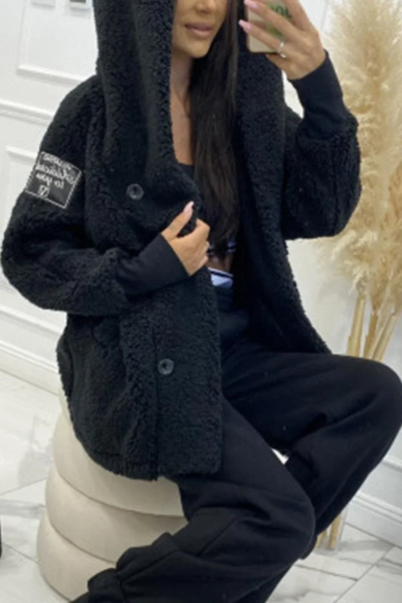 Plush Fleece Hooded Warm Jacket