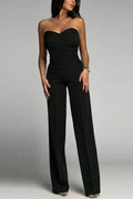 Women’s Strapless Wide-Leg Jumpsuit with Fitted Bodice