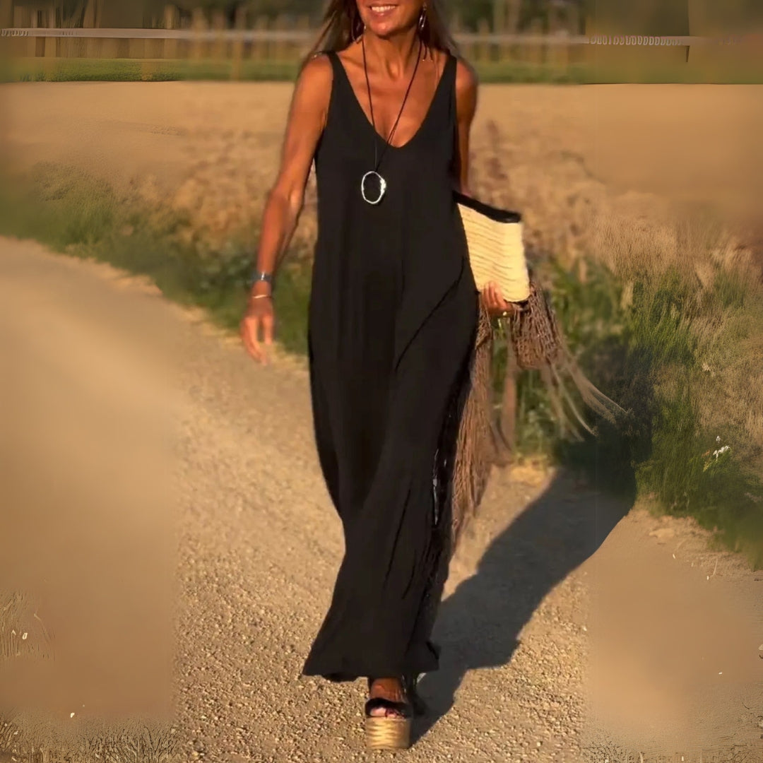 Women's Crochet Beach Dress - Sleeveless Maxi Cover-Up