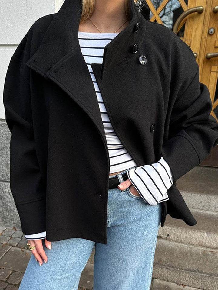 Short Double-Breasted Timeless Wool Coat