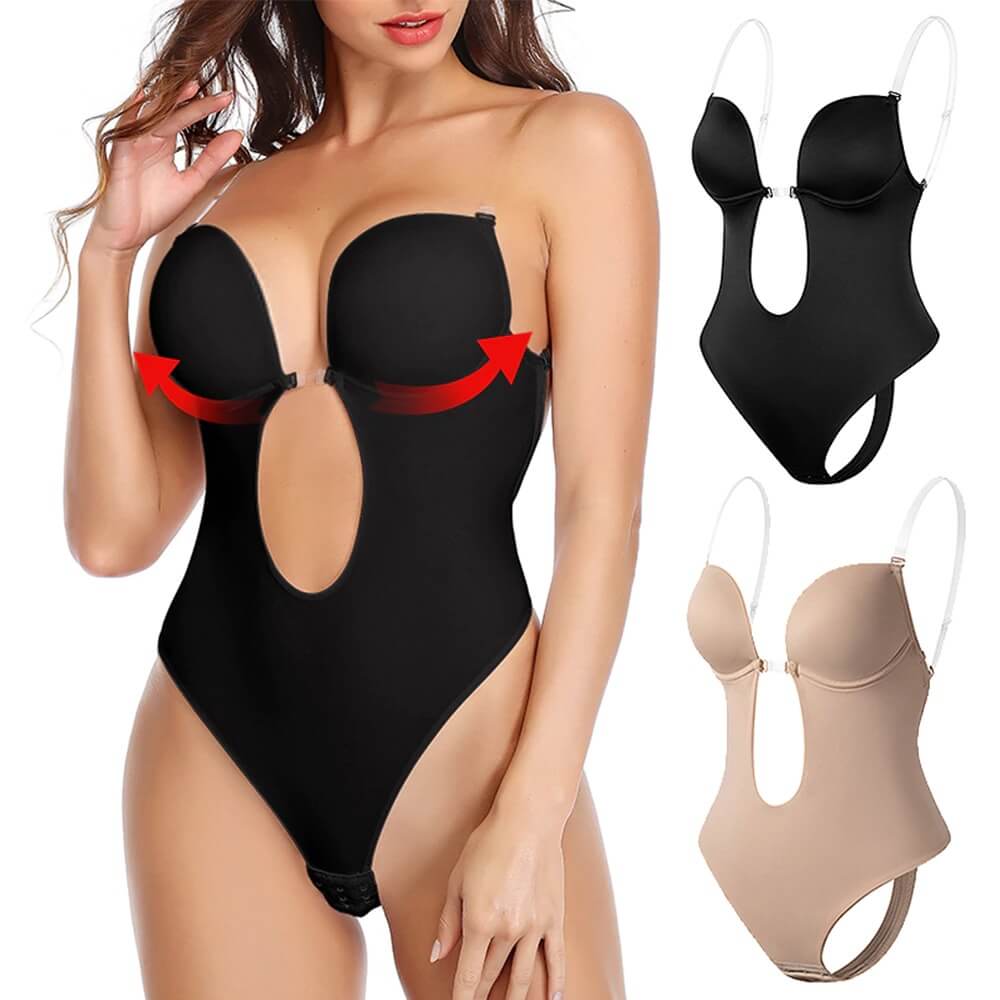 Deep-V Backless Body Shaper – Seamless Plunge Foundation Piece