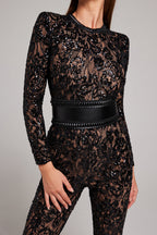 Women's Sparkling Midnight Star Wide-Leg Jumpsuit