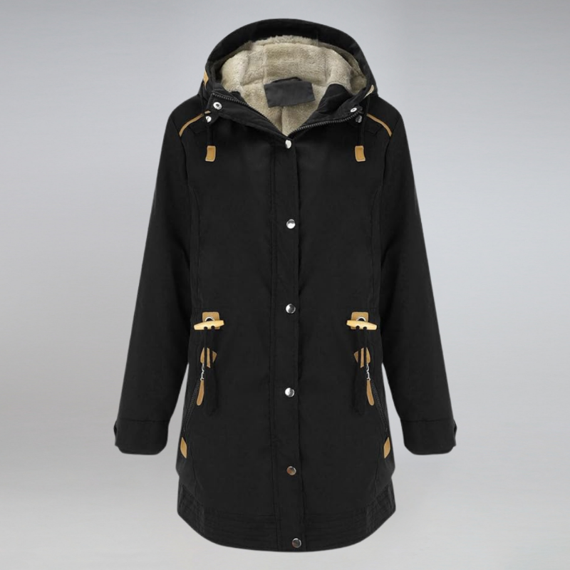 Hooded Zip Drawstring Winter Parka