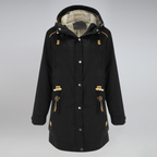 Hooded Zip Drawstring Winter Parka