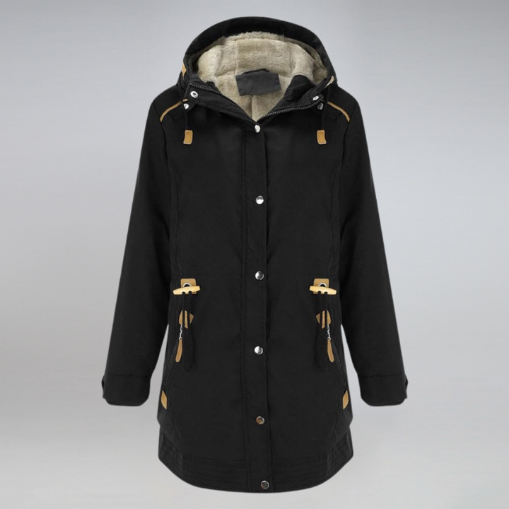 Hooded Zip Drawstring Winter Parka