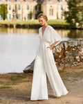 Wide-Leg Women's Jumpsuit – Sleeveless V-Neck Evening Wear