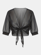 Lightweight Tie-Front Open Blouse