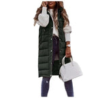 Long Padded Sleeveless Puffer Vest