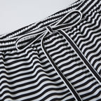 Women's Striped Lounge Trousers - Wide-Leg Pants