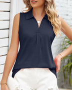 Women's Sleeveless Chiffon Blouse - Relaxed Fit