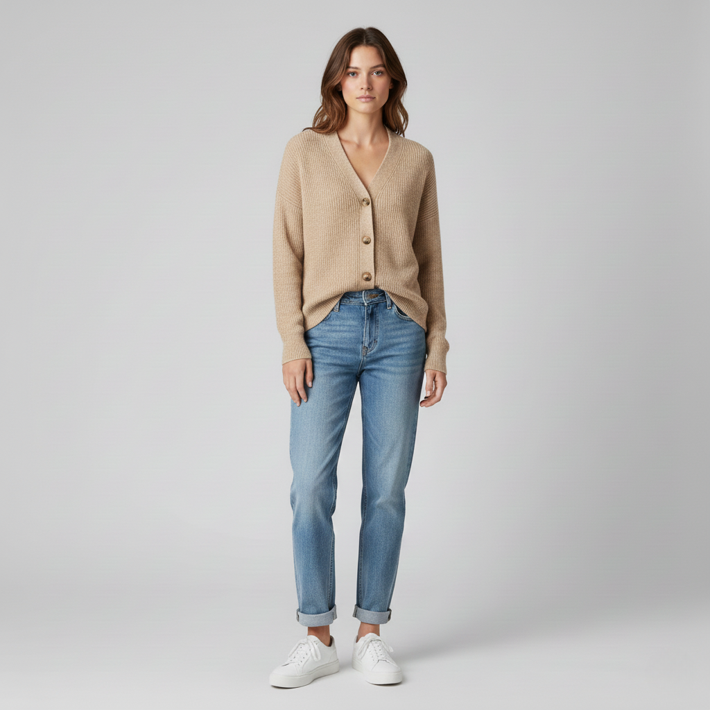 Relaxed Button Cardigan