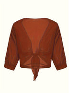Lightweight Tie-Front Open Blouse