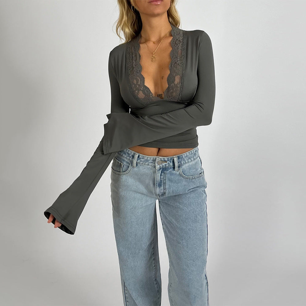 Women's Sleeve Eyelet Lace Top