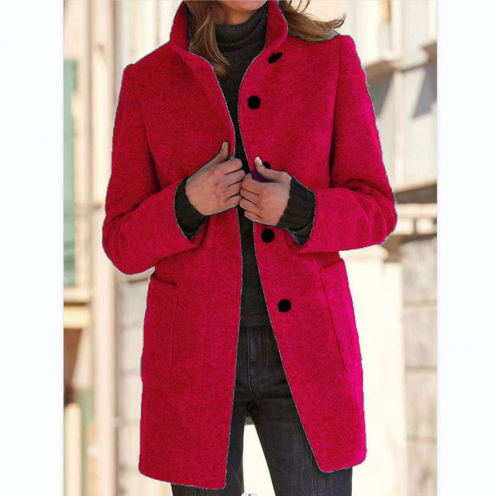 Retro Buttoned Stand Collar Windbreaker