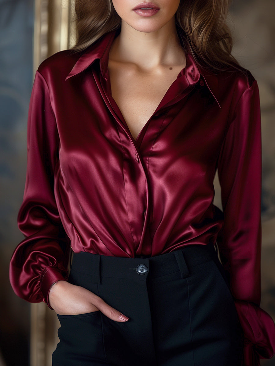 Ladies Slim Fit Blouse – With Long Sleeves, Suitable for Work and Everyday Use