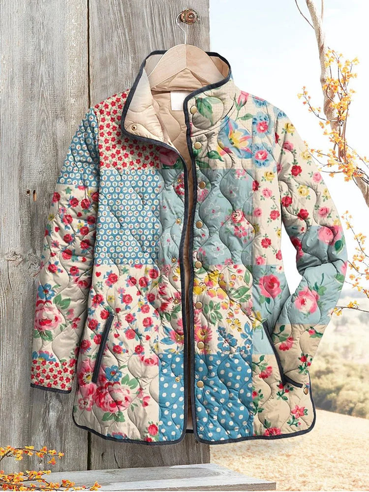 Vintage Charming Floral Quilted Jacket