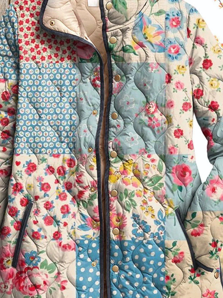 Vintage Charming Floral Quilted Jacket