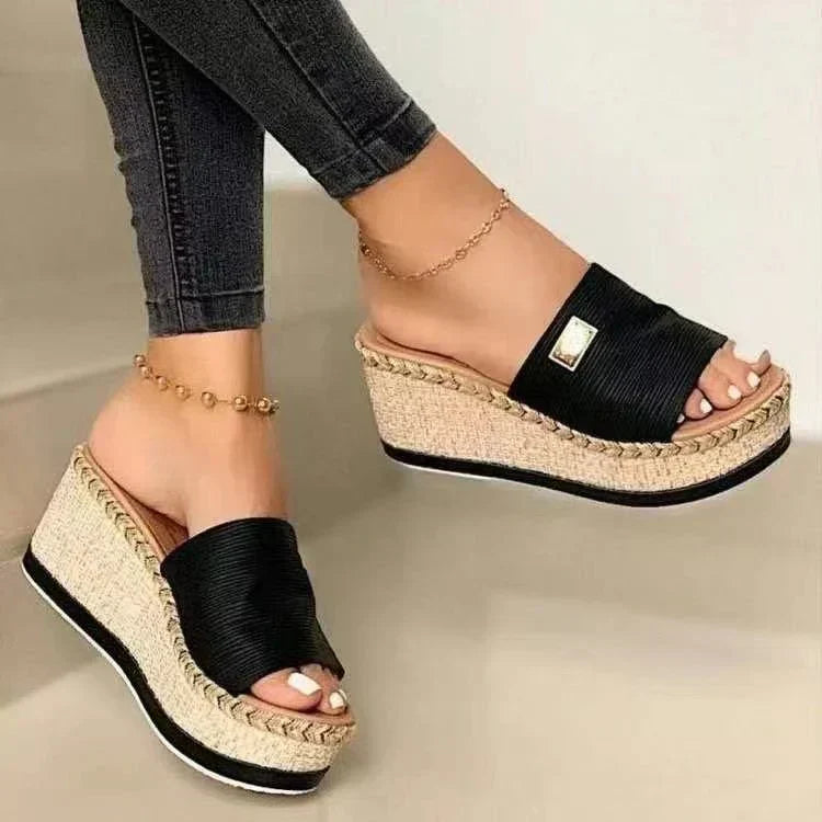 Women's Braided Jute Platform Sandals