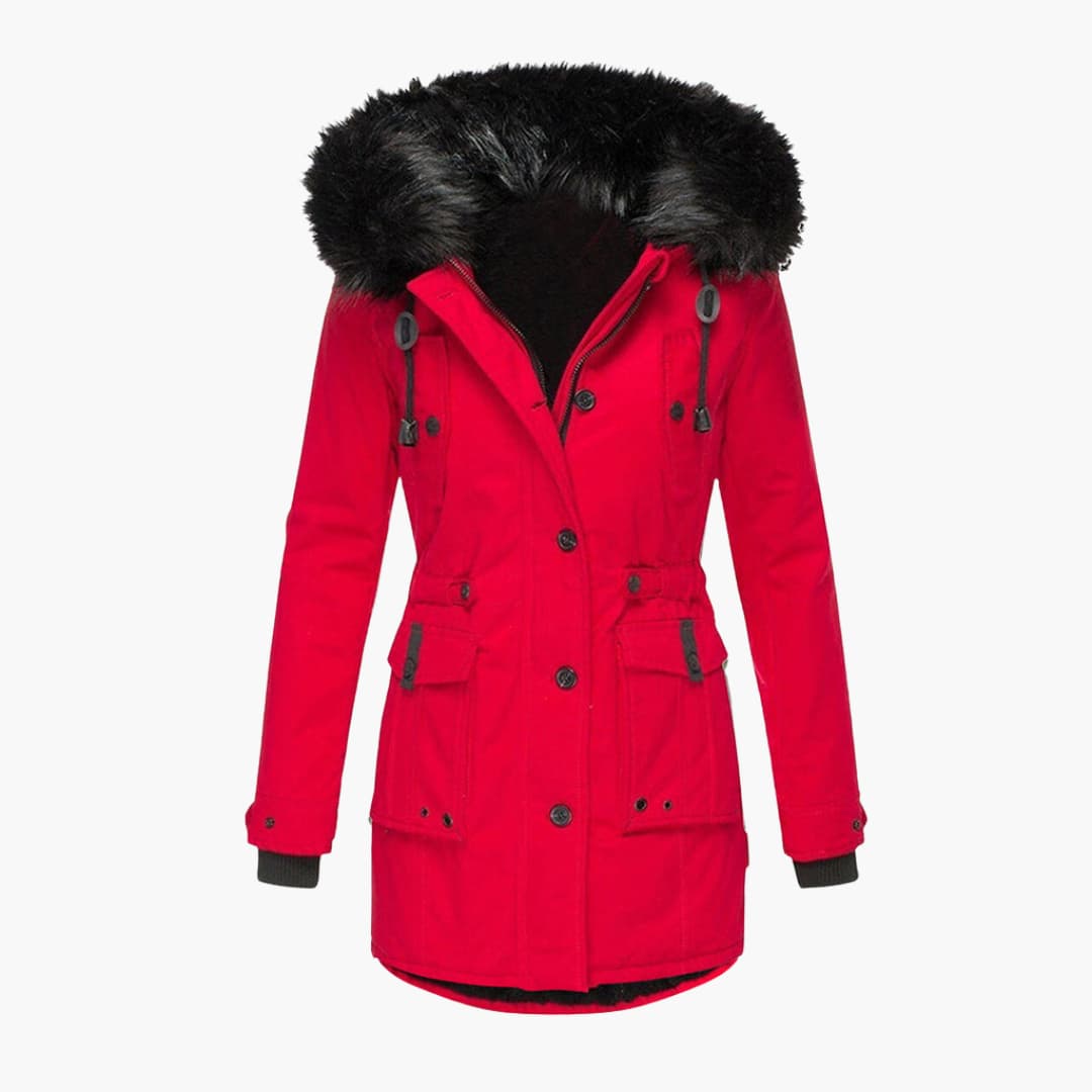 Hooded Buttoned Flap Pocket Parka